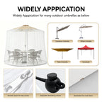 CEAWTUMY 9-11 FT Outdoor Mosquito Netting for Patio, Windproof Universal Umbrella Mosquito Net for Patio Garden Backyards, Polyester Mesh Outdoor Umbrella Screen with Zipper (White)