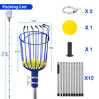 PEAKCLOUDS Fruit Picker Tool with Basket, 35-72 Inch Adjustable Long Handle Fruit Picking Pole - for Harvesting Lemon Avocado Apple Mango Pear Orange & Tall Tree Fruits