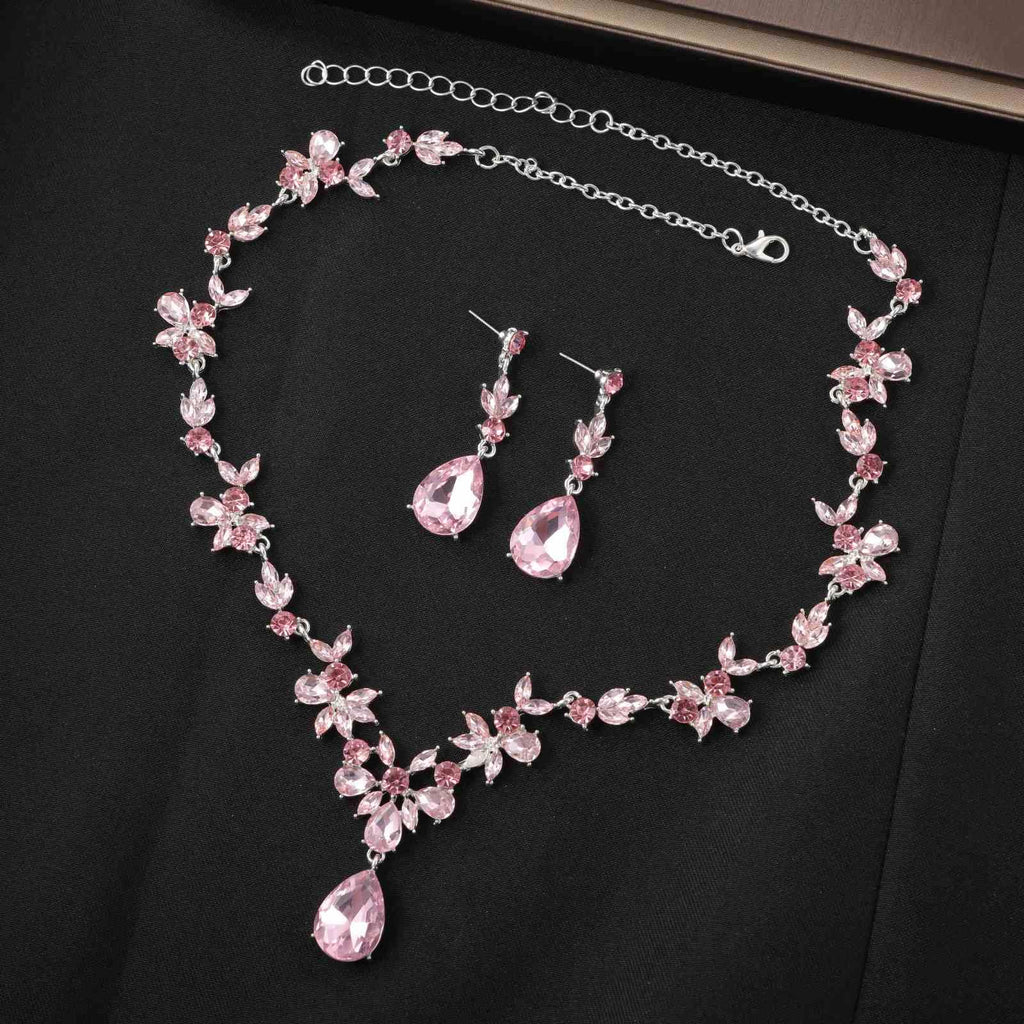 Kamirola Wedding Bridal Jewelry Set for Women, Necklace Dangle Earrings Bracelet Set for Women,Brides,Bridesmaids Crystal Jewelry Set for Wedding Prom Party Crystal Necklace Earrings Bracelet Set