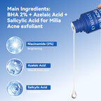 Milia Remover for face and eyes: Milia remover treatment with 3% Salicylic Acid for Acne exfoliant, Advanced formula for Men and Women 30ML