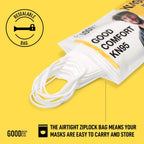 Good Mask Co. Good Comfort KN95 Face Mask, Disposable KN95 Face Mask, Folding, Filter Efficiency =95%, Comfortable Face Masks, Bulk Face Masks (10 Pack of Masks, White)