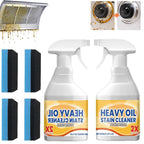 Kitchen Heavy Oil Cleaner Spray,3.38 Oz All Purpose Kitchens Heavy Oil Cleaning Agent, Grease Remover,Kitchen Degreasing Cleaning Spray for Stove,Oven,Dishwasher,Appliances (2PC With 2 Sponge)