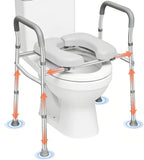 Toilet Seat Riser for Seniors, FSA HSA Eligible Raised Toilet Seat with Handles, 8-Level Height & 3-Level Width Adjustment, Fits Most Body Sizes and Toilets, for Pregnant & Disabled