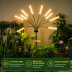 Grow Lights for Indoor Plants [ 10 in1 ] 500 LEDs, Full Spectrum Grow Light for Indoor Growing with Tripod Stand, Auto On/Off Timing 4/8/12H, Plant Grow Lights Indoor.