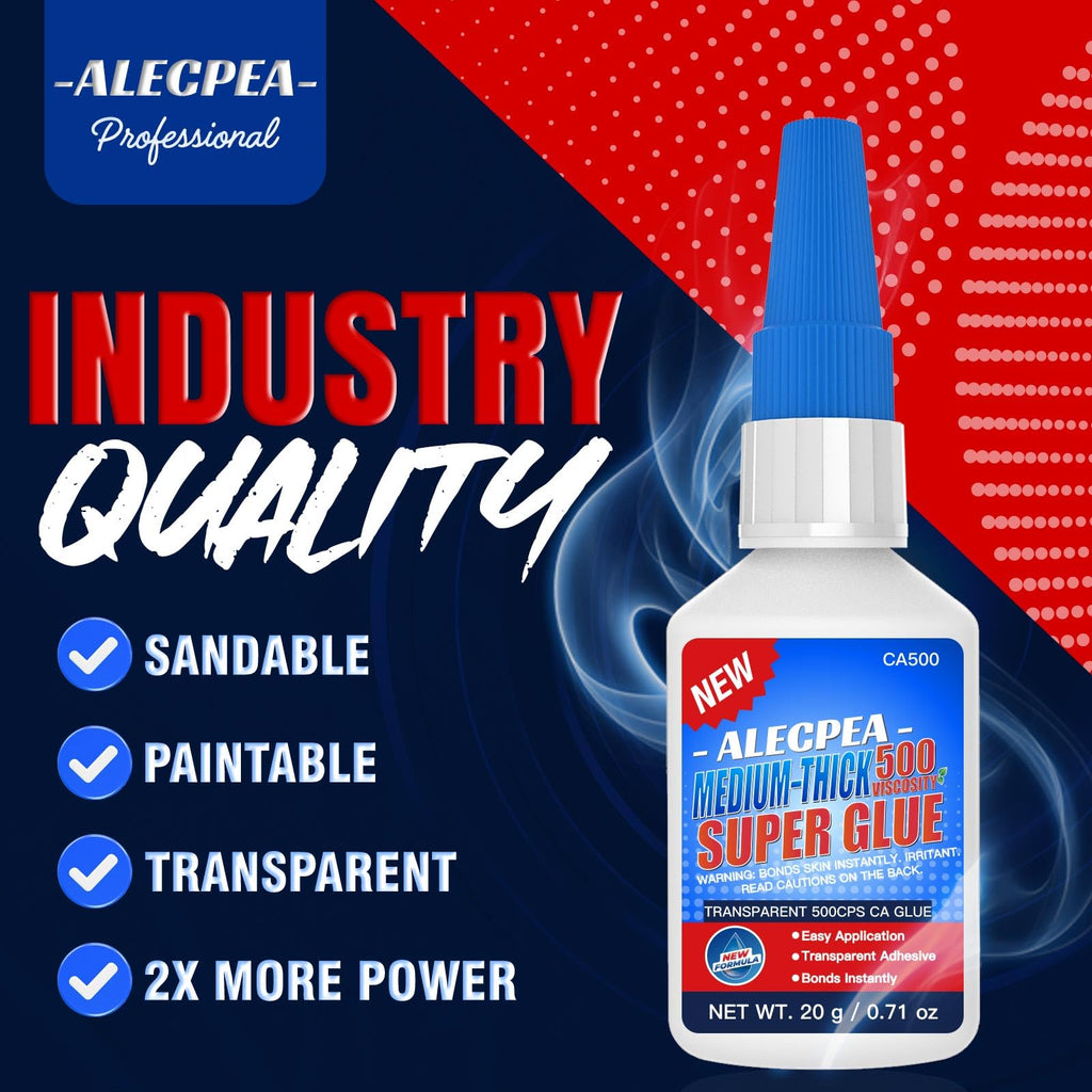 ALECPEA Medium-Thick CA Glue (500 CPS) 20g - Instant Bond Adhesive