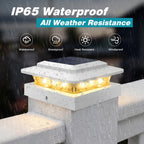 kolpop 4x4 Solar Post Cap Lights Outdoor 8Pack- 3 Color Temperatures&2 Level Brightness, IP65 Waterproof, 16 LED Fence Deck Post Light Solar Powered Only for 4×4/3.5×3.5 Wood/Vinyl Posts(White)