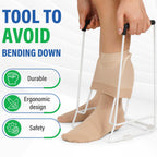 Stocking Donner – Compression Sock Aid for Seniors, Adaptive Dressing Helper for Putting on Socks, Medium Calf Tool (<18") Fits JOBST, SB SOX, CHARMKING