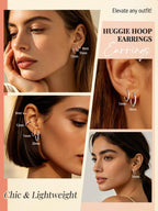 FaithHeart Solid 925 Sterling Silver Huggie Hoop Earrings for Women, 8mm