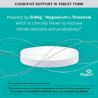 Qunol Q-Mag Magnesium L-Threonate Tablets, 2000mg of Magtein to Help Support Cognitive Performance, Improve Mental Alertness & Productivity, Supports Restful Sleep, High Absorption, 60 Count