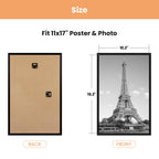 upsimples 11x17 Poster Frame, Easy Slide-In Assembly, Black, 3 Pack