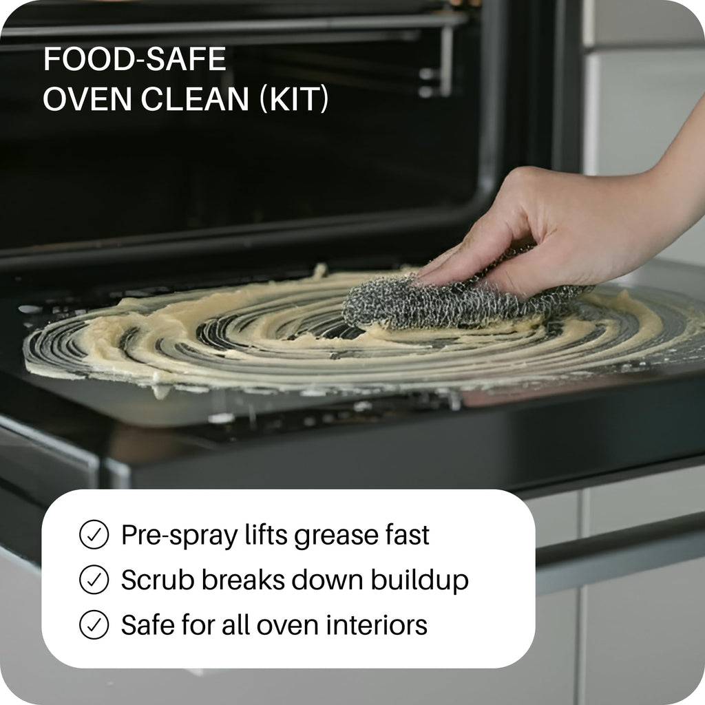 Oven Cleaning Kit: Natural Oven Cleaner and Kitchen Cleaner | Heavy Duty Oven Cleaner & Oven Rack Cleaner Kit | Fume-free & Safe to Clean All Ovens (Unscented) | Refillable Plastic Jar & Bottle