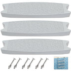 Goovilla Pool Ladder Steps Replacement, (3-Pack) 18" Universal Heavy-Duty Molded Plastic Swimming Pool Ladder Rung Step with 6 PCS Stainless Steel Bolts for Inground and Above Ground Pools, Grey