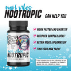 Nootropic Brain Supplement for Memory and Focus - Vitamin for Mental Health & Brain Health with L-Theanine, Rhodiola Rosea & Phosphatidylserine - Memory, Mental Clarity & Cognitive Improvement - 60 Ct