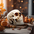 READAEER Halloween Skull Head, Life Size Resin Skull, Large Size Adult Skull Head Model for Home Decoration, Halloween Skull Statue, Human Skull Head Model (White)