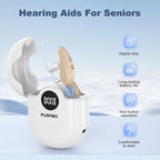 Flaygo Hearing Amplifiers, Otc Hearing Aids For People With Hearing Loss, Sound Quality Restoration, Intelligent Noise Reduction, Standby 80h, One-Button Operation, Comfortable Wearing, White