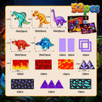 GobiDex Magnetic Tiles Lava & Cave Dinosaur Toys for Kids 3-5 5-7