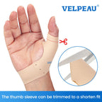 Velpeau Elastic Thumb Support Brace Layer (2 PCS) - Soft Thumb Compression Sleeve Protector for Relieving Pain, Arthritis, Joint Pain, Tendonitis, Sprains, Sports (Medium)