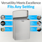 Bobrick Sanitary Napkin Disposal Wall Mounted Stainless Steel Flip Top Receptacle for Public Restrooms, 1-Piece Design with 1 Gallon Waste Capacity (Model B-270)