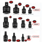 11PCS Impact Socket Adapter and Reducer Set, 1/4" 1/2" 3/8" 3/4" Impact Adapter Set & Universal Joint Impact Swivel Socket Set, Wobble Drive Socket Set with Storage Case