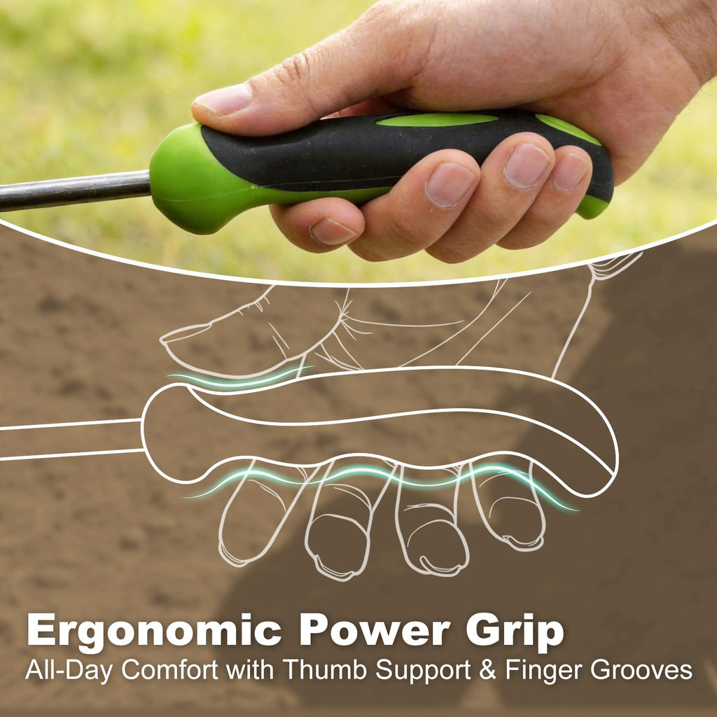 Garden Tools, 2-in-1 Hand Weeder Puller, Heavy Duty Stainless Steel Gardening Hand Tool for Deep Root Removal, Ergonomic Non-Slip Weed Remover for Lawn Yard Garden, 1 Pack