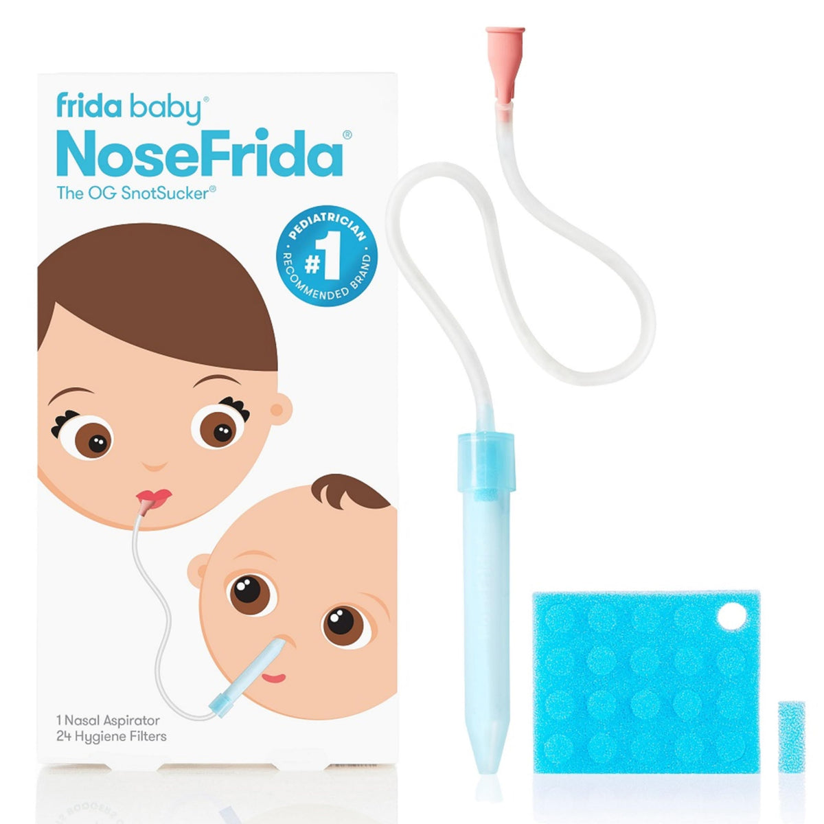 Frida NoseFrida SnotSucker Nasal Aspirator for Baby, 24 Extra Filters