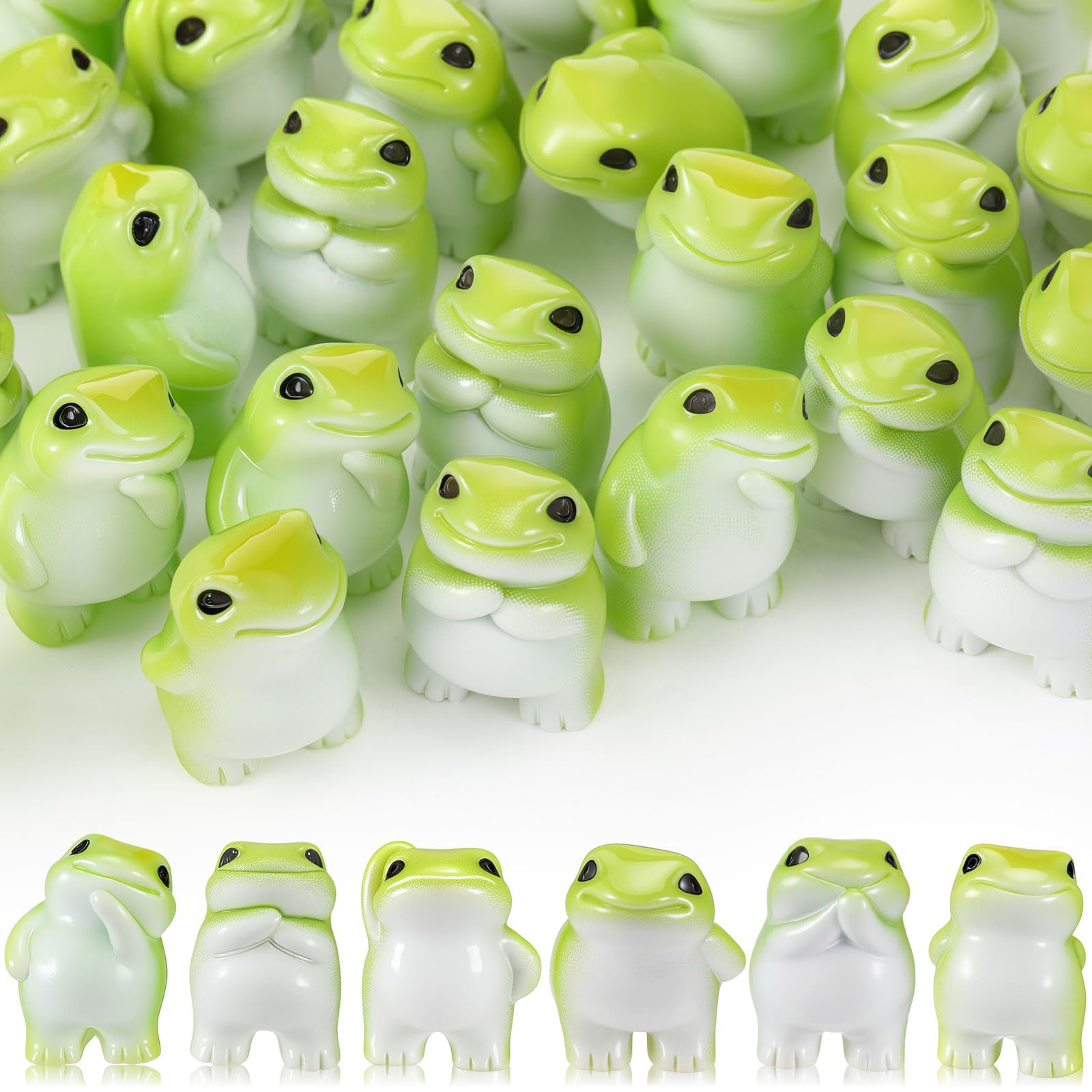 Novabright 30 Pcs Mini Resin Frogs, Small Figurines to Hide Bulk