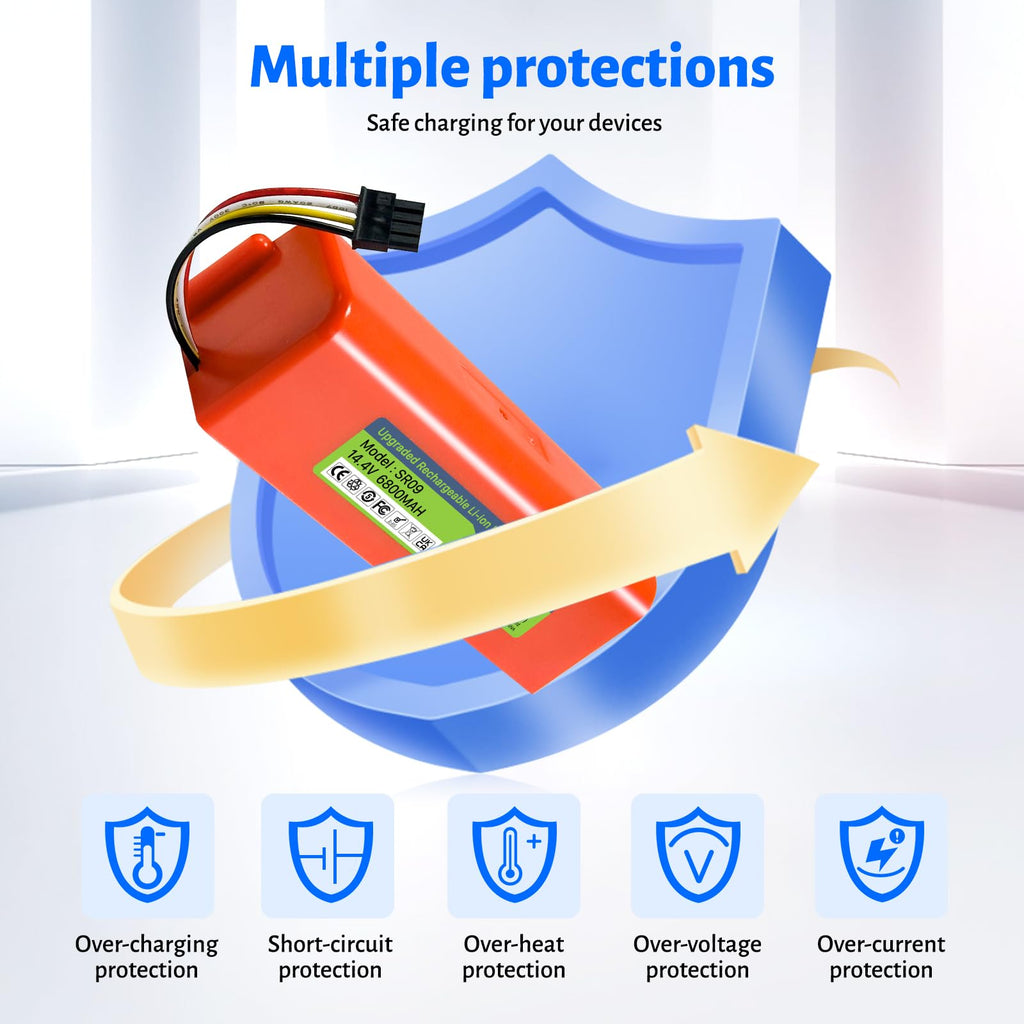 TQTHL Battery for Xiaomi Roborock S5, S5 Max, S50, S6, S6 MaxV, S7, Q7 Max V Ultra Pure, Q5 Q5 Max Q5 Pro, Brr-2p4s-5200s, Mijia 1st and 2nd Generation Robot Hoover（Not for Roborock Qrevo ）