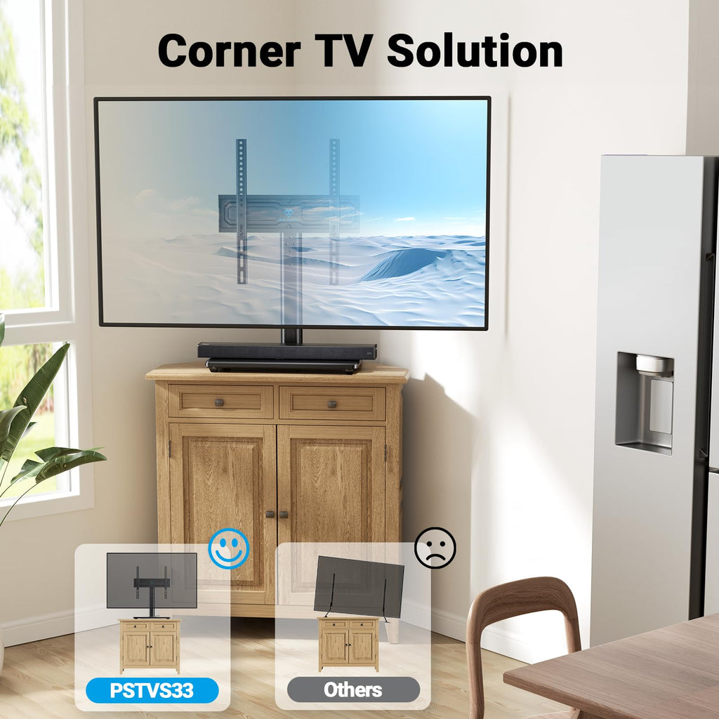 PERLESMITH Universal Swivel TV Stand Base for 24-60 inch TVs up to 99lbs