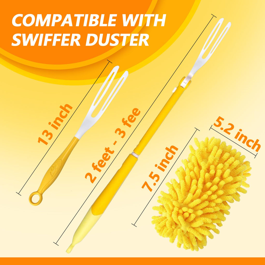 Yicotira 8 Pack Reusable Duster Refill Compatible with Swiffer Hand Duster - 360 Heavy Duty Dusters Refills - Microfiber Ceiling Fan Duster for Swiffer Dusters Extended Handle (Handle is Not Included)
