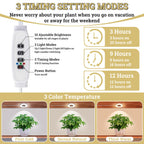 SIYOMG Ceiling Grow Lights for Indoor Plants, 192 LEDs Full Spectrum Halo LED Plant Light, with 3/9/12H Auto Timer Switch, 3 Colors,10 Dimming, Plant Lights for Small Plants, 4 Head