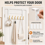 Peasulin 2 Pack 11" Over the Door Hook Rack, 6 Double Hooks