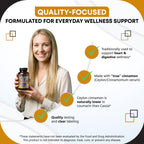 Ceylon Cinnamon Apple Cider Vinegar Turmeric Ginger Root Berberine Gymnema sylvestre Milk Thistle Licorice -150 Capsules