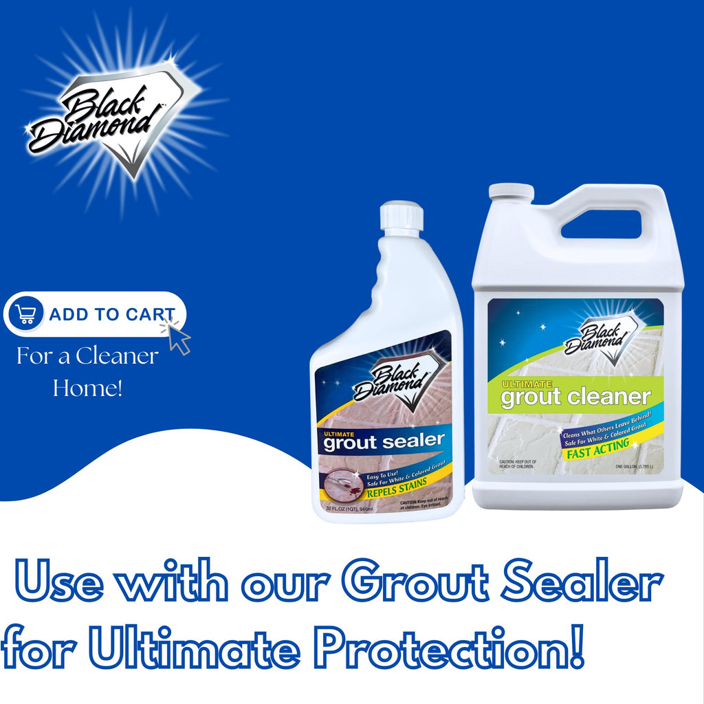 Black Diamond Stoneworks Ultimate Grout Cleaner for Tile Floors — Acid-Free Deep Cleaner Removes Grease, Dirt & Soap Scum Without Damaging Grout — Safe for Marble and All Natural Stone (4-Gallons)