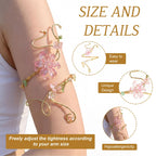 Kigeli Fairy Flower Arm Cuff Jewelry for Women, Renaissance Elf Accessories