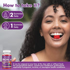Iron Supplement for Women & Men Gummies, Multivitamin Blood Builder Iron Supplement with Folate Vitamin C B12 B6 Zinc for Adults & Kids - Energy Support - Mixed Berry Flavor, Vegan 60 Gummies
