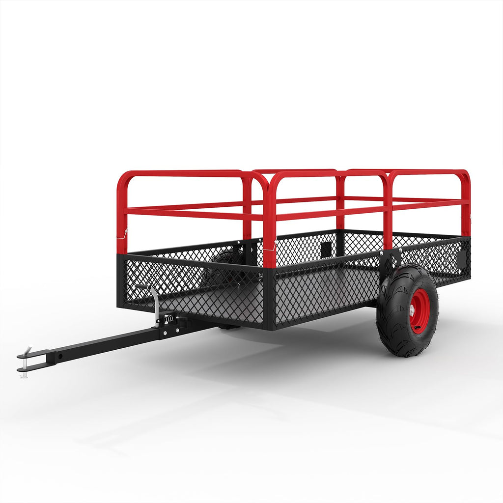 GarveeLife ATV UTV Tow Behind Dump Trailer 1600 lbs 22 Cubic Feet, Red