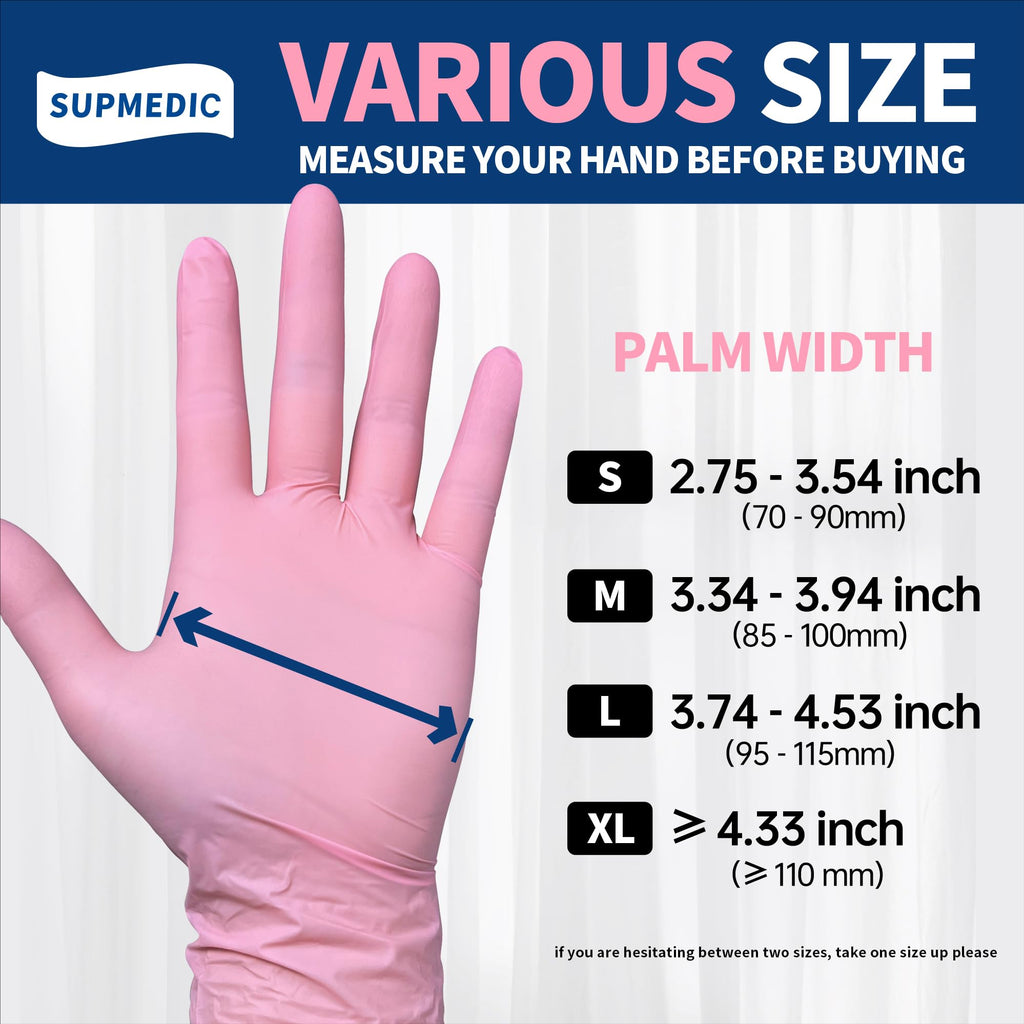 Supmedic Medical Nitrile Exam Gloves Latex & Powder-Free Disposable, 100 S