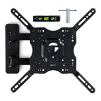Amazon Basics Full Motion Articulating TV Wall Mount, with Swivel and Tilt, for 26" to 55" TVs and Flat Panels up to 80 Lbs, VESA Compatible, Single Stud, Black