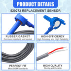 2 Pack 520272 Pool 7790 Temperature Sensor Thermistor Air/Water/Solar 20' Feet Cable for Jandy - Replacement Pool/Spa (10K-ohm Sensor - Includes 2 Pcs 2" Pipe Clamp)