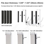Dseap Over The Door Hook Hanger - Fits 1 3/8" to 1 3/4" Standard Doors | 5 Tri Hooks Heavy Duty Towel/Coat Rack | Door Organizer for Clothes, Jackets, Hats, Towels, White