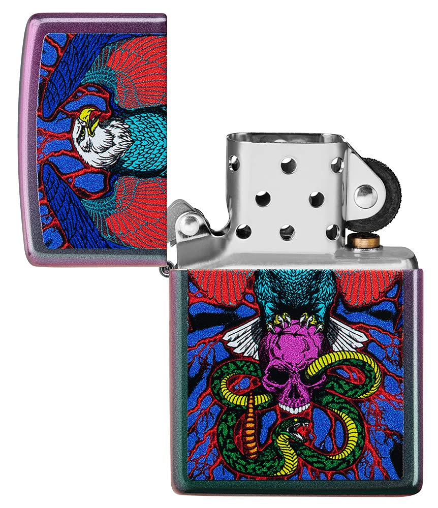 Zippo Eagle, Snake, Skull Design Iridescent Pocket Lighter