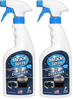 MiracleSpray for Microwave and Cooktop, Easily Removes Food and Grime Buildup, Safe and Convenient Stove Top Cleaner, Great for Home and Kitchen Use - 16 Fl Oz (Pack of 2)