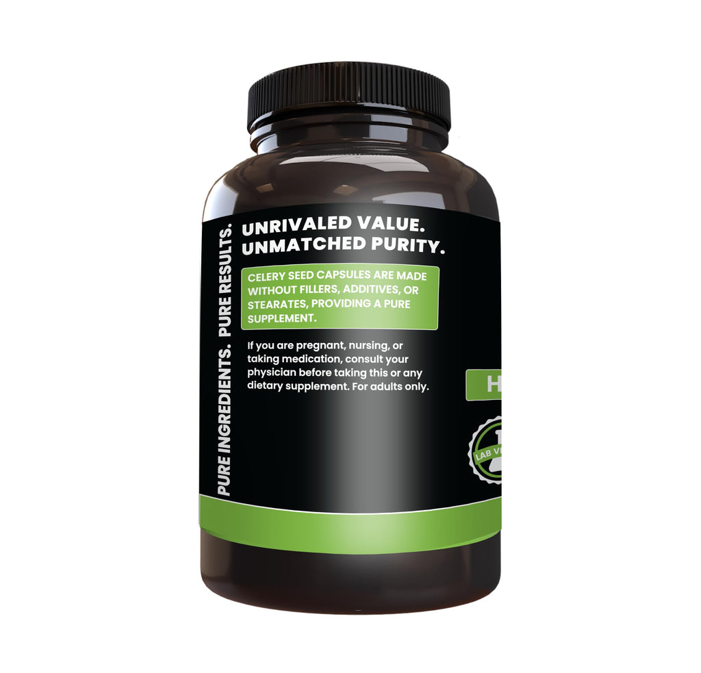 Pure Original Ingredients Celery Seed (365 Capsules) No Magnesium Or Rice Fillers, Always Pure, Lab Verified