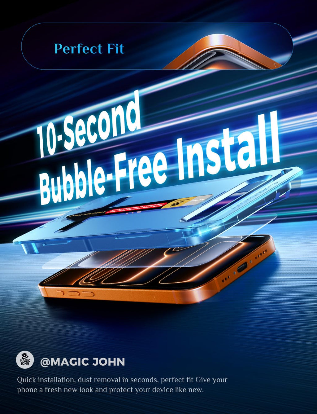 MAGIC JOHN for iPhone 17 Pro Max Screen Protector Tempered Glass 6.9 inch