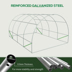 Outsunny 20' x 10' x 7' Walk-in Tunnel Greenhouse Zippered Door Green