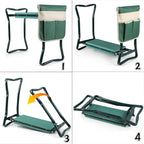 Roixeeds Garden Kneeler and Seat Foldable Gardening Bench Stool with Tool Bag Pouch EVA Foam Pad Outdoor Practical Garden Tools for Kneeling and Sitting Sturdy and Lightweight, Green