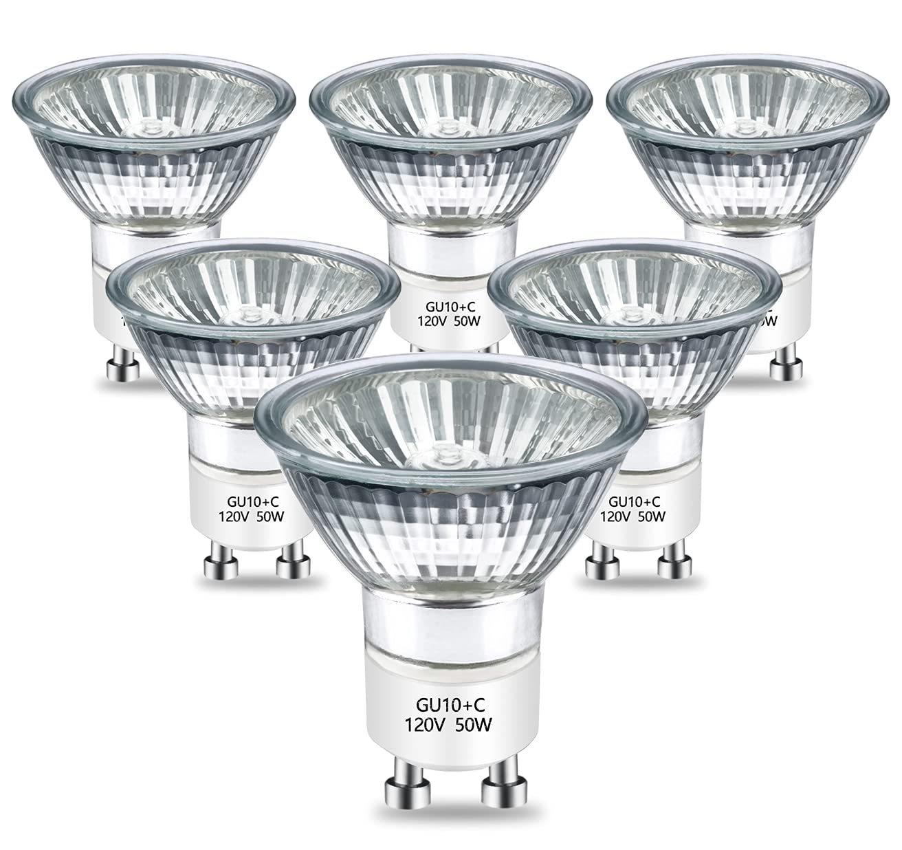 GU10 Halogen Bulb 120v 50w Warmer Bulbs, 2800k Warm White gu10 Dimmable for Candle Warmer, Scent Wax Burner, Fragrance Melt, Warming Bulb Pack of 6