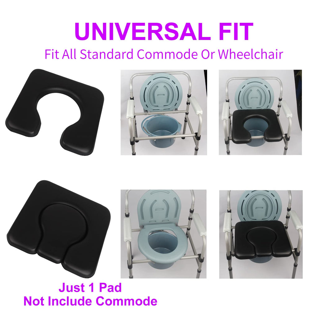 RQUIRRE Commode Seat Cushion, Super Soft Sponge Padded Commode Chair Seat Pad for Elderly/Handicapped/Disabled, Shower Wheelchairs, Toilet Chairs