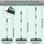 Artificial Turf Rake, Double-Sided Turf Brush Rake with 35-56 Inch Adjustable Steel Handle, Turf Rake for Artificial Grass, Pet Hair, Leaves & Debris – If Any Assembly Issues, Contact Us