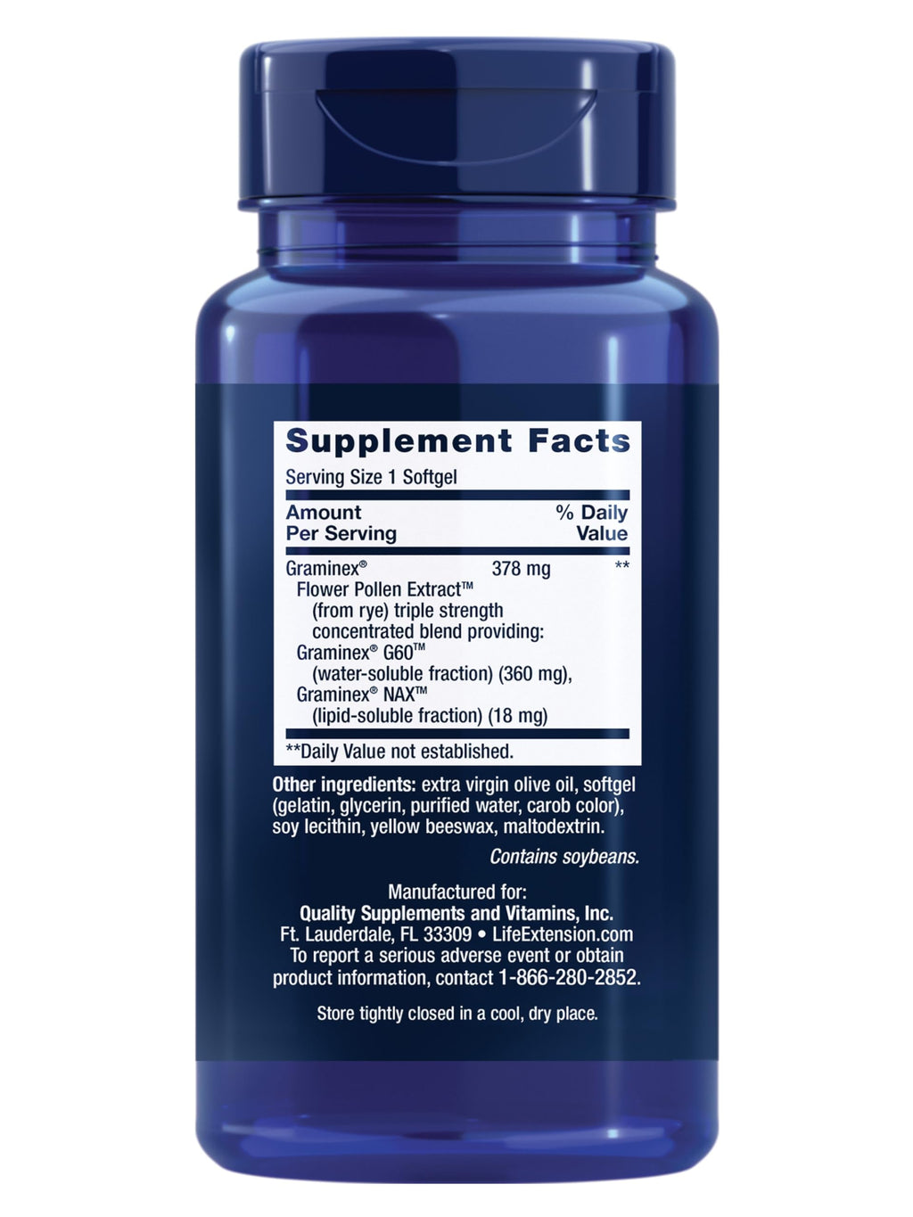 Life Extension Triple Strength ProstaPollen™, Prostate Health, Prostate Function, Flower Pollen Extract, Gluten Free, 30 softgels